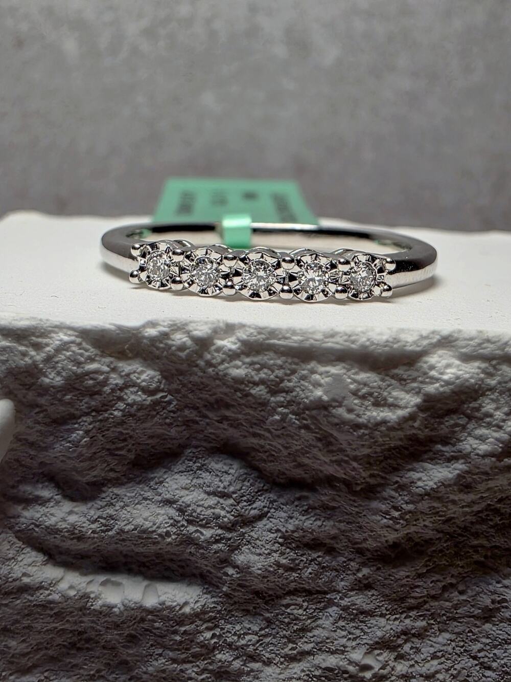 S8 0.10ctw Diamond Half Eternity Band 925 Sterling Silver Lab Created